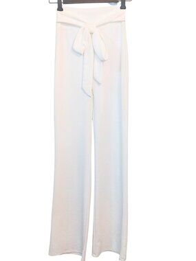 WINDSOR IVORY WIDE LEG PANTS WITH WRAP BELT - SIZE XS